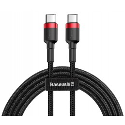 BASEUS καλώδιο USB Type-C CATKLF-G91, 3A 60W, PD2.0, 1m, μαύρο-κόκκινο
