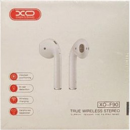 XO F90 Earbud Bluetooth Handsfree Ακουστικά με Θήκη Φόρτισης Λευκά