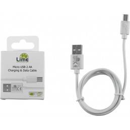 LIME MICRO USB DEVICES LONG USB 2.4A ΦΟΡΤΙΣΗΣ-DATA 1m LUM01 WHITE