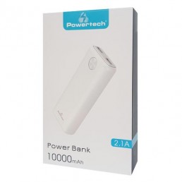 POWERTECH Power Bank PT-802 10000mAh, 2x USB Output, 2.1A, λευκό