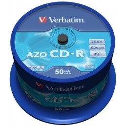 VERBATIM CD-R 80MIN - 700 MB 52X AZO CRYSTAL CAKEBOX 50PCS