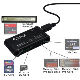 ACUVAR card reader MFALLCR1, SD/SDHC, Micro SD, CF, XD, MS/Pro, Duo Card