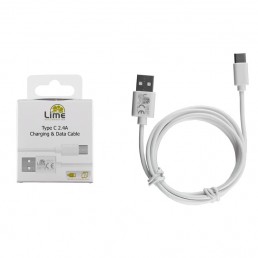 LIME TYPE C USB 2.4A ΦΟΡΤΙΣΗΣ-DATA 1m L01 WHITE