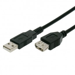 POWERTECH Καλώδιο USB 2.0 σε USB (F), copper, 3m, μαύρο