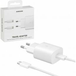 TRAVEL SAMSUNG EP-TA800XWEGWW TYPE C 5V 3A/9V 2.77A/11V 2.25A 25W FAST CHARGE+USB DATA TYPE C TO TYPE C WHITE PACKING OR