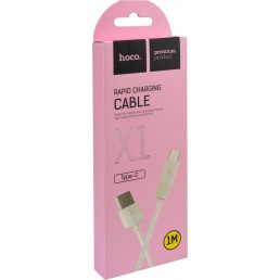 Hoco Regular USB 2.0 Cable USB-C male - USB-A male Λευκό 1m