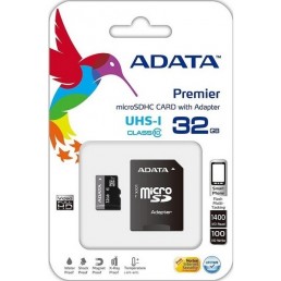 ADATA AUSDH32GUICL10-RA1 PREMIER 32GB MICRO SDHC UHS-I CLASS 10 RETAIL WITH ADAPTER