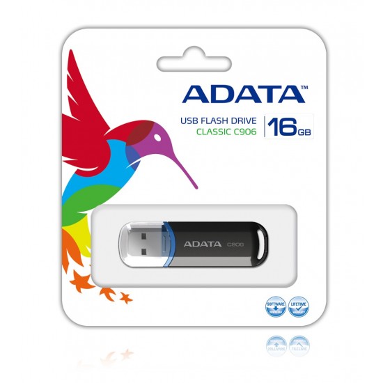 Adata C906 16GB USB 2.0 Stick Μαύρο