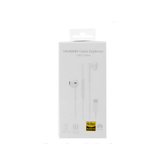 Huawei CM33 Classic Earphones Handsfree με Βύσμα USB-C - Λευκό
