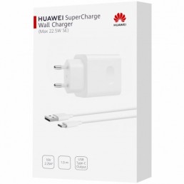 Huawei SuperCharge Wall Charger (Max 22.5W SE) + USB Type C cable - Λευκό