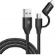 Baseus Braided καλωδιο USB to Lightning / micro USB Cable Μαύρο 1m (CAMLYW-01)