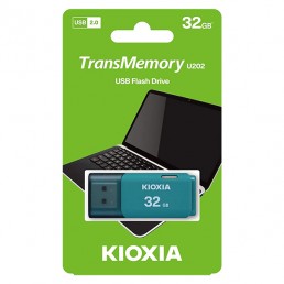 KIOXIA LU202L032GG4 TRANSMEMORY HAYABUSA U202 32GB USB2.0 FLASH DRIVE AQUA