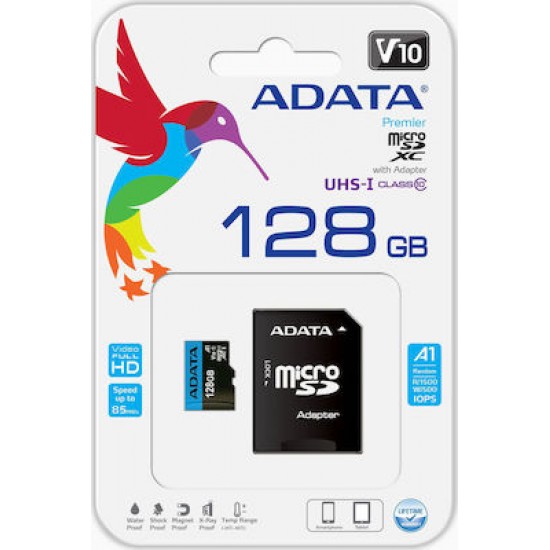 Adata Premier microSDXC 128GB Class 10 U1 V10 A1 UHS-I με αντάπτορα